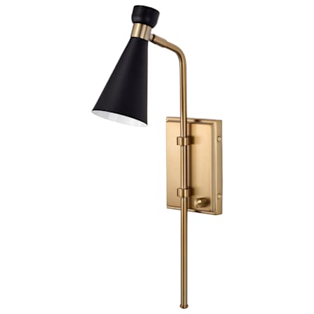 Nuvo Lighting Prospect 21" Tall Wall Sconce Matte Black / Burnished Brass