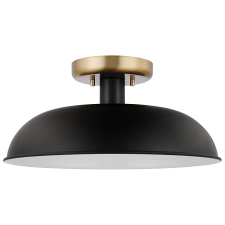 Nuvo Lighting Colony 15" Wide Semi-Flush Ceiling Fixture Matte Black / Burnished Brass
