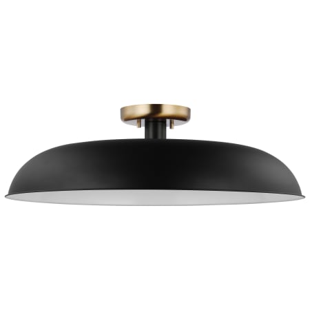 Nuvo Lighting Colony 24" Wide Semi-Flush Ceiling Fixture Matte Black / Burnished Brass