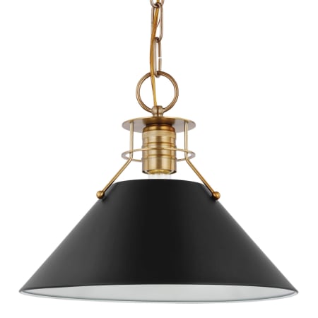 Nuvo Lighting Outpost 13" Wide Pendant Matte Black / Burnished Brass