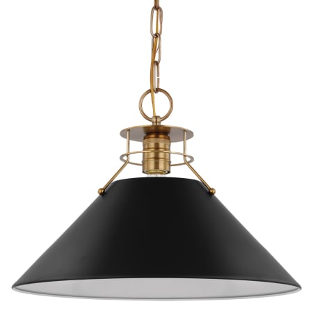 Nuvo Lighting Outpost 17" Wide Pendant Matte Black / Burnished Brass