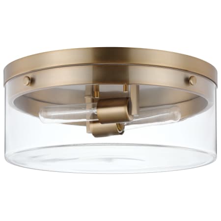 Nuvo Lighting Intersection 2 Light 11" Wide Flush Mount Drum Ceiling Fixture Burnished Brass