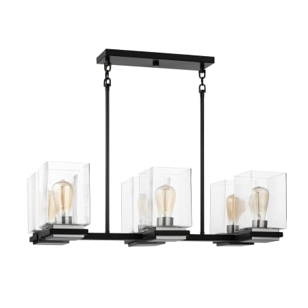 Nuvo Lighting Crossroads 6 Light 31" Wide Linear Chandelier Matte Black