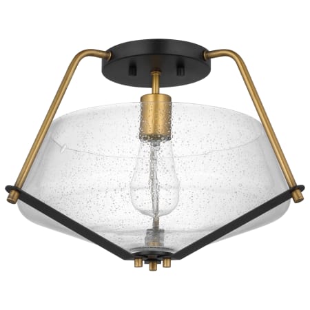 Nuvo Lighting Starlight 16" Wide Semi-flush Bowl Ceiling Fixture Matte Black / Natural Brass