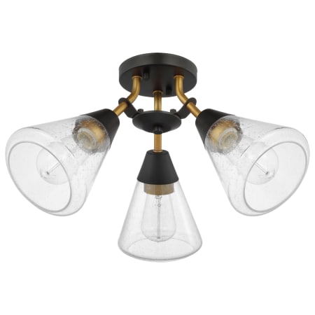 Nuvo Lighting Starlight 3 Light 19" Wide Semi-flush Ceiling Fixture Matte Black / Natural Brass
