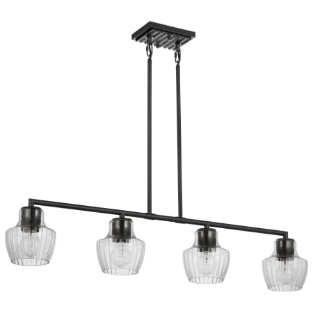 Nuvo Lighting Destin 4 Light 38" Wide Linear Pendant Black / Silver Accents