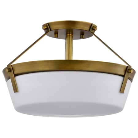 Nuvo Lighting Rowen 3 Light 15" Wide Semi-flush Ceiling Fixture with Shade Natural Brass