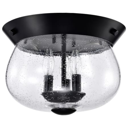 Nuvo Lighting Boliver 3 Light 14" Wide Flush Mount Bowl Ceiling Fixture with Shade Matte Black