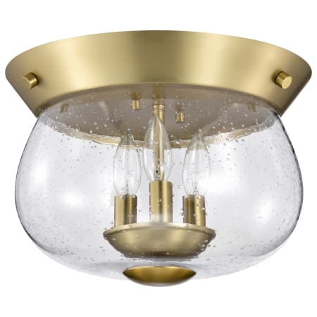 Nuvo Lighting Boliver 3 Light 14" Wide Flush Mount Bowl Ceiling Fixture with Bowl Shade Vintage Brass