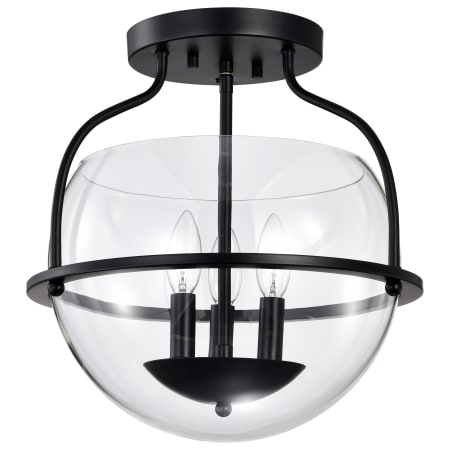 Nuvo Lighting Amado 3 Light 14" Wide Semi-flush Globe Ceiling Fixture Matte Black
