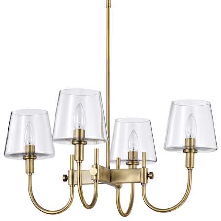 Nuvo Lighting Brookside 4 Light 24" Wide Chandelier Vintage Brass