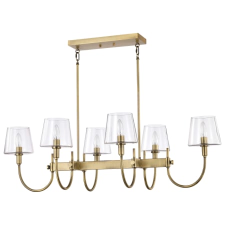 Nuvo Lighting Brookside 6 Light 42" Wide Linear Pendant Vintage Brass