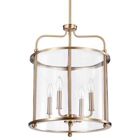 Nuvo Lighting Yorktown 4 Light 16" Wide Taper Candle Pendant Burnished Brass