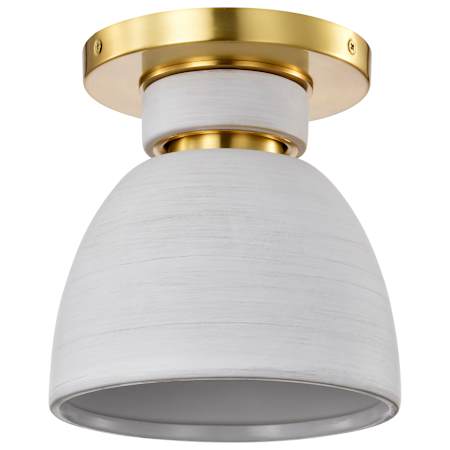 Nuvo Lighting Collins 8" Wide Semi-flush Ceiling Fixture Brushed Brass