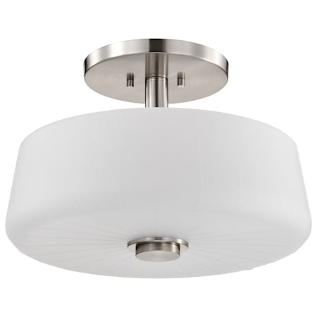 Nuvo Lighting Lune 3 Light 16" Wide Semi-Flush Ceiling Fixture Brushed Nickel