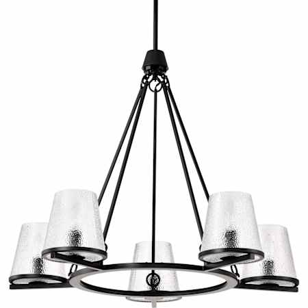 Nuvo Lighting Valentine 5 Light 30" Wide Ring Chandelier Black
