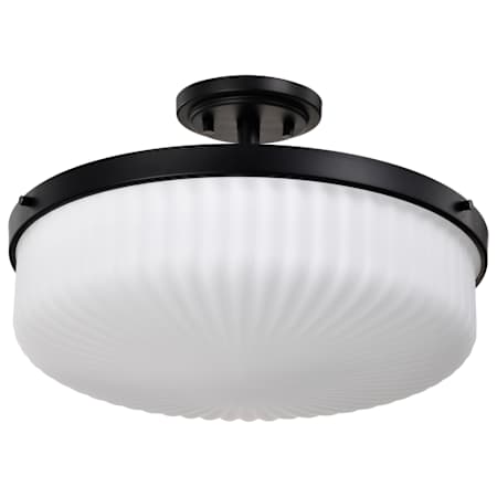 Nuvo Lighting Solara 3 Light 17" Wide Semi-Flush Drum Ceiling Fixture Matte Black