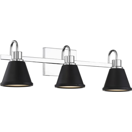 Nuvo Lighting Bette 3 Light 24" Wide LED Bathroom Vanity Light Polished Nickel / Matte Black