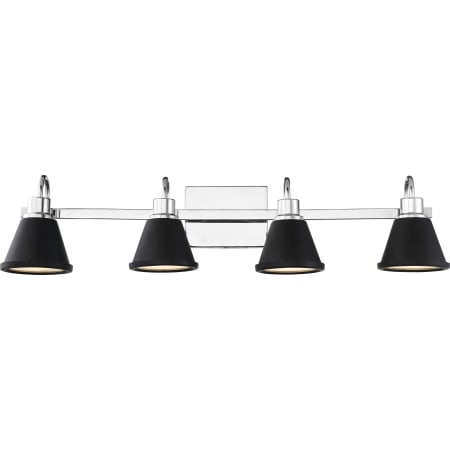 Nuvo Lighting Bette 4 Light 32" Wide LED Bathroom Vanity Light Polished Nickel / Matte Black