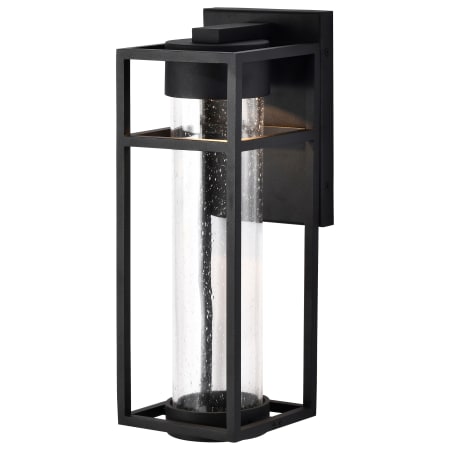 Nuvo Lighting Ledges 16" Tall LED Outdoor Wall Sconce Matte Black / Clear Seeded