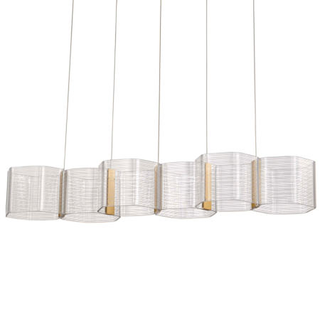Nuvo Lighting Kenzo 38" Wide Linear LED Pendant Polished Anodized Bronze