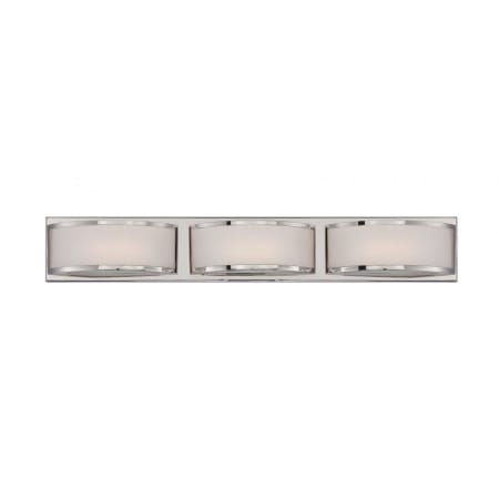 Nuvo Lighting Mercer 3 Light 27-7/8" Wide Integrated LED Bathroom Vanity Light with Frosted Glass Shades - ADA Compliant Polished Nickel