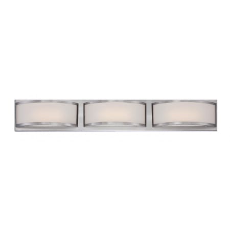 Nuvo Lighting Mercer 3 Light 27-7/8" Wide Integrated LED Bathroom Vanity Light with Frosted Glass Shades - ADA Compliant Brushed Nickel
