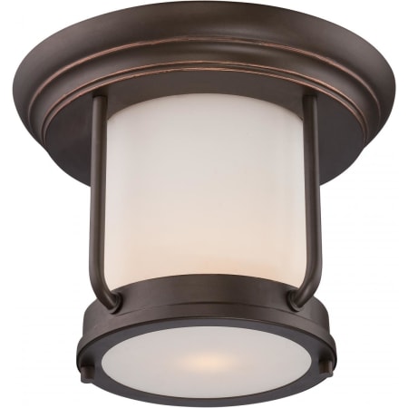 Nuvo Lighting Bethany Single Light 10" Wide LED Outdoor Flush Mount Ceiling Fixture with Frosted Glass Shade Mahogany Bronze