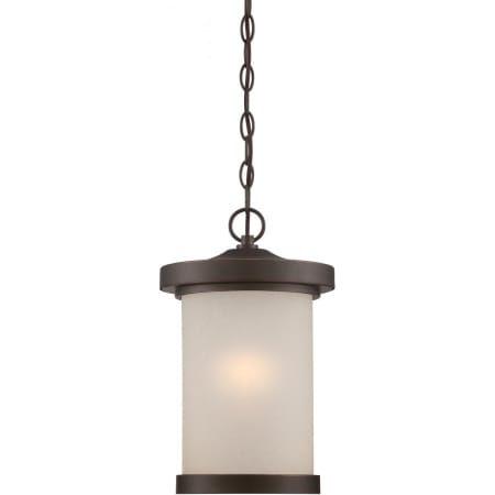 Nuvo Lighting Diego Single Light 9" Wide LED Outdoor Mini Pendant with Patterned Glass Shade Mahogany Bronze