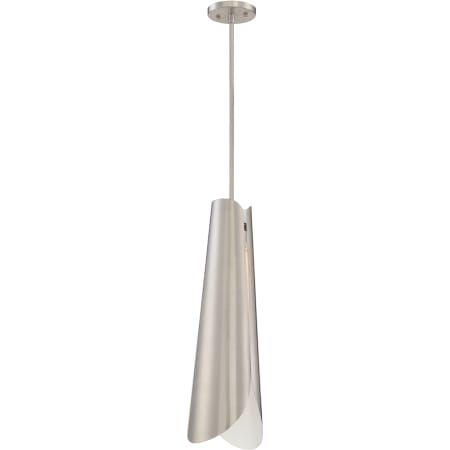 Nuvo Lighting Single Light 9" Wide Integrated LED Mini Pendant Brushed Nickel / White Accent