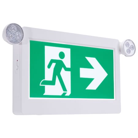 Nuvo Lighting Green Running Man Combo Exit Sign/Emergency Light White