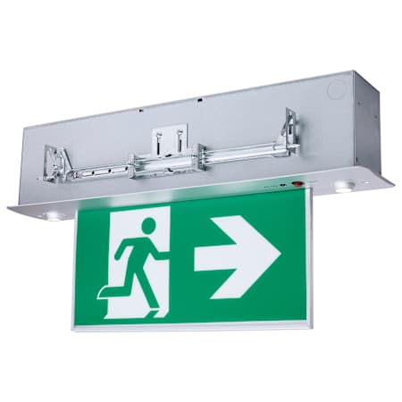 Nuvo Lighting Green Running Man Combo Edge Lit Exit Sign/Emergency Light Brushed Aluminum