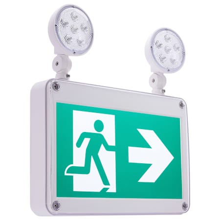 Nuvo Lighting Green Running Man Remote Capable Low Temperature Combo Exit Sign/Emergency Light White
