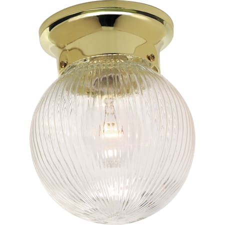 Nuvo Lighting Single Light 6" Wide Flush Mount Ceiling Fixture Polished Brass