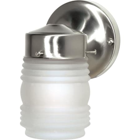 Nuvo Lighting Single Light 8-1/2" Tall Outdoor Wall Sconce with Frosted Glass Shade Brushed Nickel