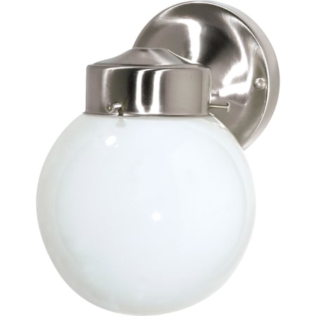 Nuvo Lighting Single Light 8-1/2" Tall Outdoor Wall Sconce with Frosted Glass Shade Brushed Nickel