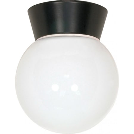 Nuvo Lighting Single Light 6" Wide Outdoor Semi-Flush Globe Ceiling Fixture with Frosted Glass Shade Black