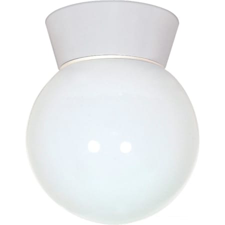Nuvo Lighting Single Light 6" Wide Outdoor Semi-Flush Globe Ceiling Fixture with Frosted Glass Shade White