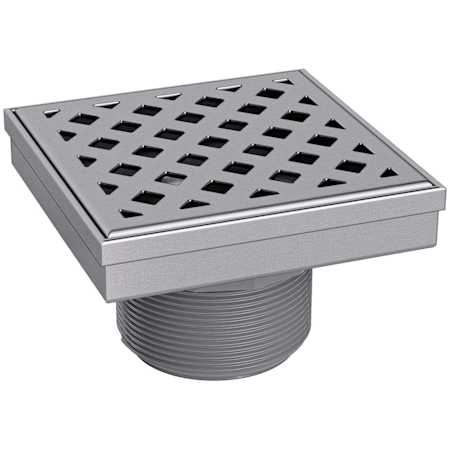Oatey Designline 4" Pattern Grate Shower Drain in Brushed Stainless Steel Brushed Stainless Steel