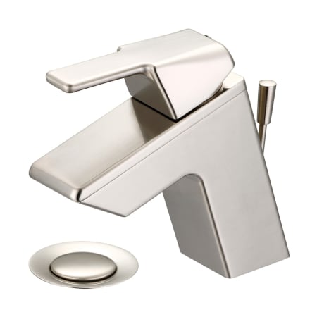 Olympia Faucets i3 1.2 GPM Single Hole Bathroom Faucet with Brass Pop-Up Drain Assembly Brushed Nickel