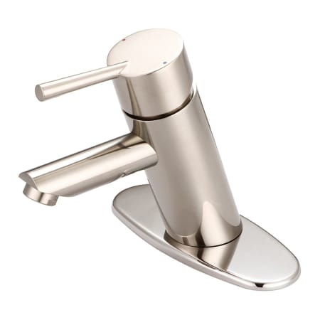 Olympia Faucets i2 1.2 GPM Single Hole Bathroom Faucet with Deck Cover Plate Brushed Nickel