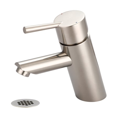 Olympia Faucets i2 1.2 GPM Single Hole Bathroom Faucet with Grid Strainer Brushed Nickel