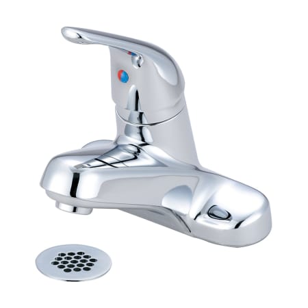 Olympia Faucets Elite 1.2 GPM Centerset Bathroom Faucet with Brass Grid Strainer Drain Assembly Polished Chrome
