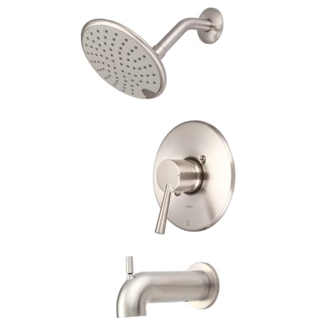 Olympia Faucets i2 Tub and Shower Trim Package with 1.75 GPM Single Function Shower Head and Tub Spout Brushed Nickel