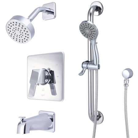 Olympia Faucets i3 Tub and Shower Trim Package with 1.75 GPM Multi Function Shower Head PVD Brushed Nickel