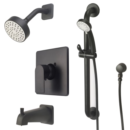 Olympia Faucets i4 Tub and Shower Trim Package with 1.75 GPM Multi Function Shower Head Matte Black