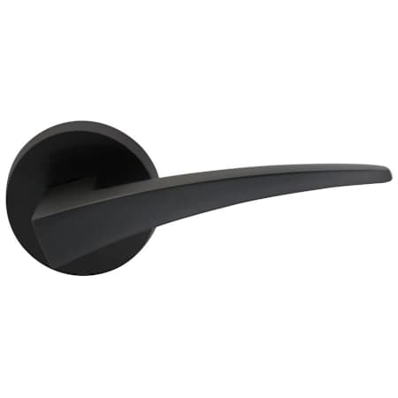 Omnia Non-Turning One-Sided Door Lever with 227 Style Handle and Round Rose Oil Rubbed Black