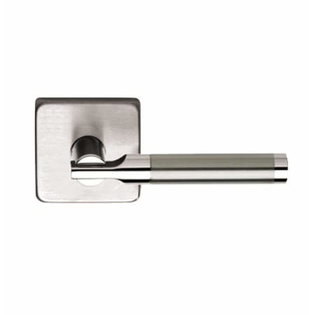 Omnia Passage Door Lever Set with 23 Style Handle and Square Rose Satin Stainless Steel
