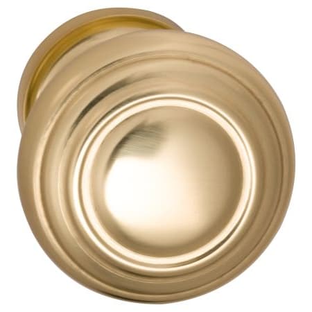 Omnia Passage Door Knob Set with 472 Style Handle and Small Round Rose Lacquered Polished Brass