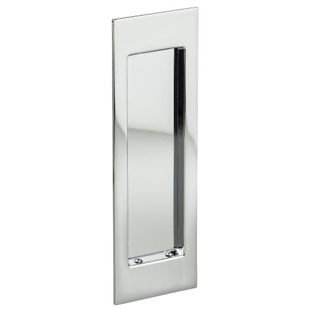 Omnia Contemporary 7" Tall Rectangular Recessed Flush Sliding Door / Pocket Door Pull Polished Chrome